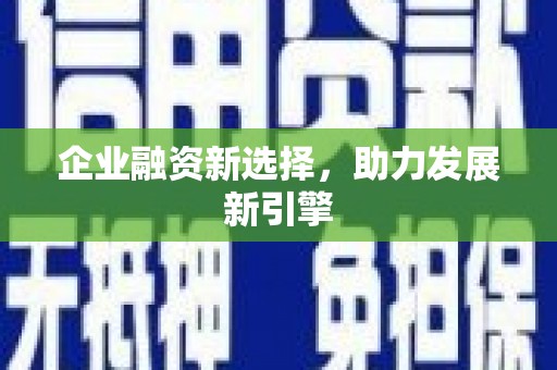 江夏企业融资新选择，助力发展新引擎