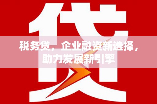 江夏税务贷，企业融资新选择，助力发展新引擎