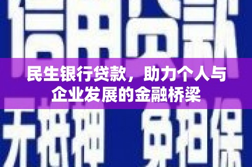 江夏民生银行贷款，助力个人与企业发展的金融桥梁