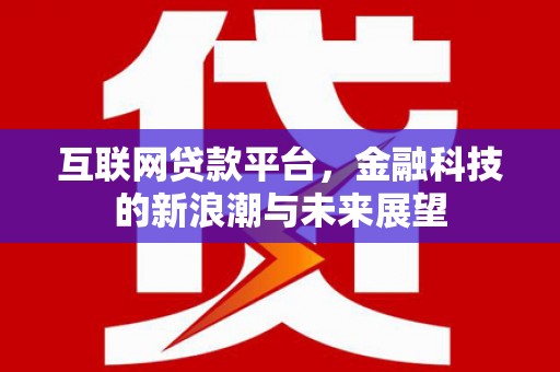 江夏互联网贷款平台，金融科技的新浪潮与未来展望