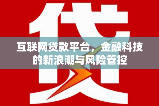 江夏互联网贷款平台，金融科技的新浪潮与风险管控