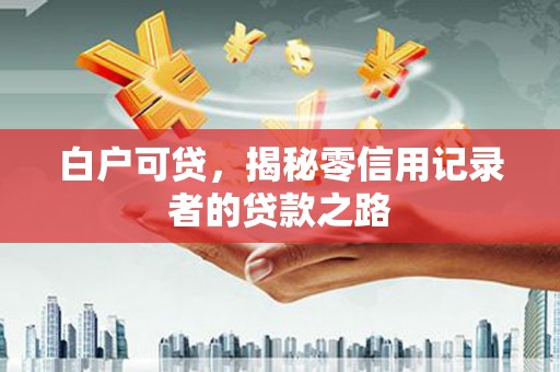 江夏白户可贷，揭秘零信用记录者的贷款之路