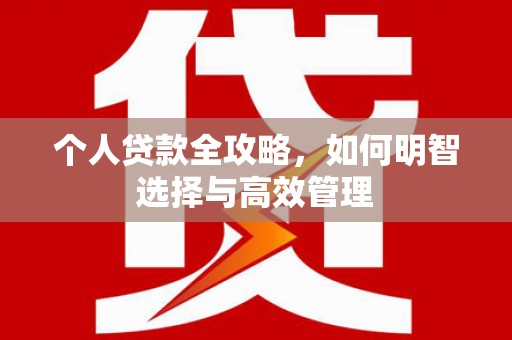 江夏个人贷款全攻略，如何明智选择与高效管理